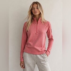 Columbia Size L Women's Coral Pink Half-Zip Pullover